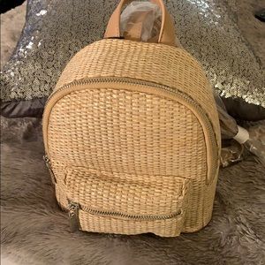 Forever 21 straw backpack tan
